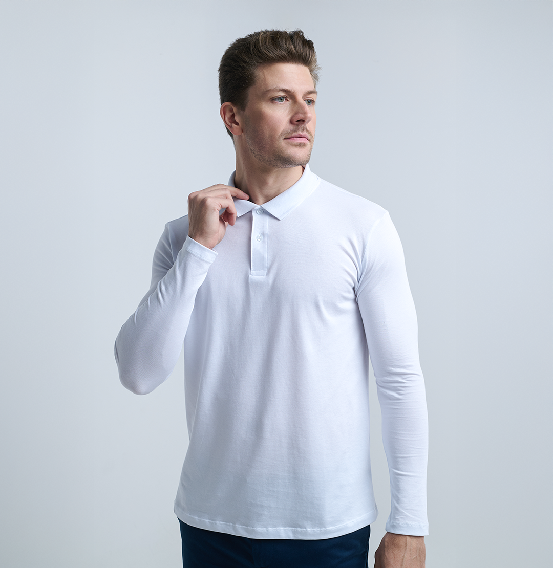 Camiseta POLO manga LONGA + Frete Grátis