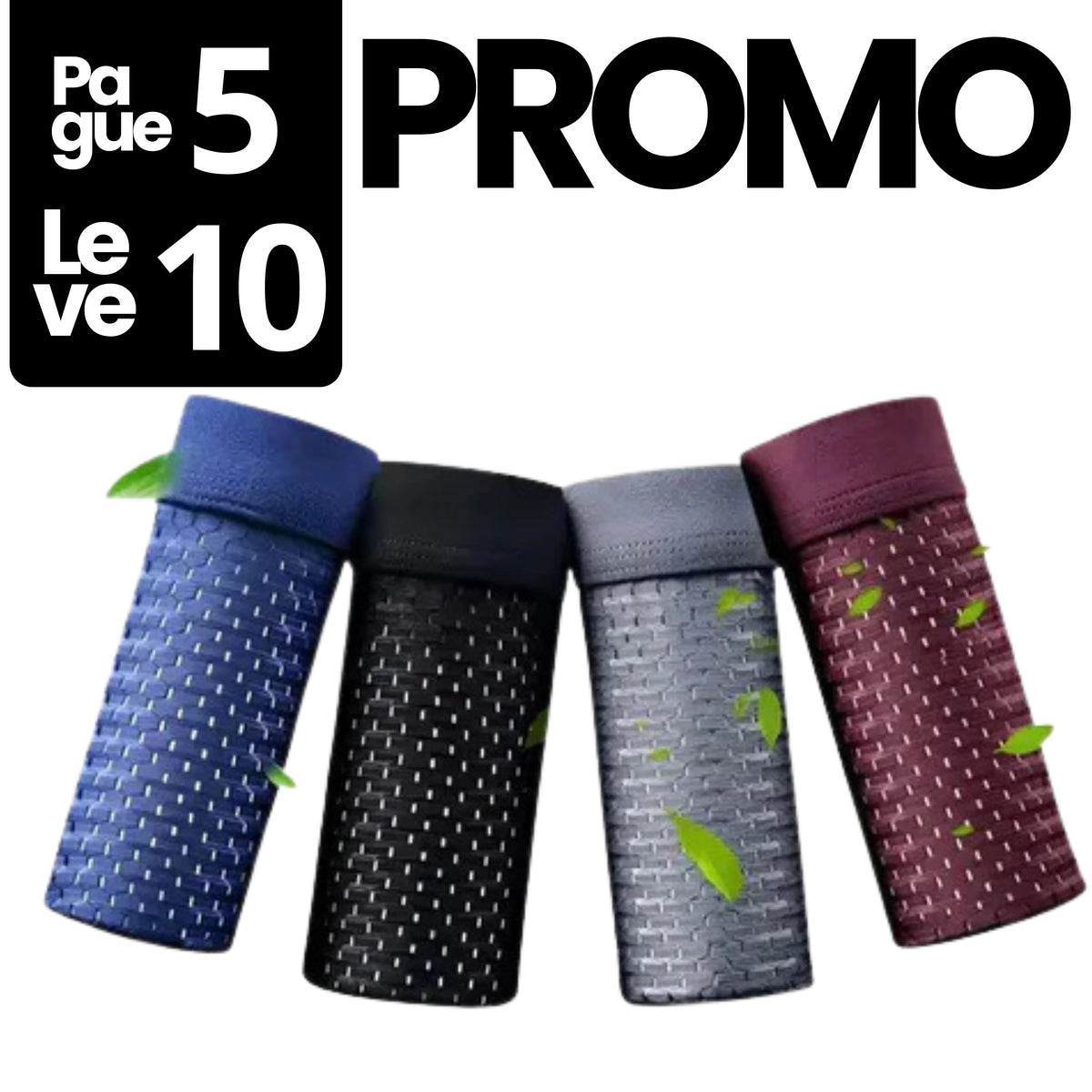 KIT 10 Cuecas Fibras de Bambu + Frete Grátis