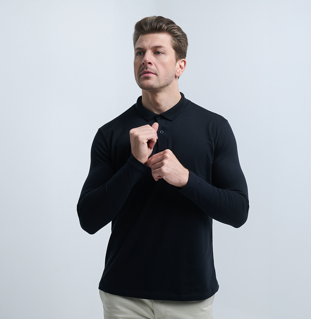 Camiseta POLO manga LONGA + Frete Grátis